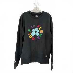 Converse Black Cotton Crewneck Sweater | Men’s Size L Golf Le Fleur